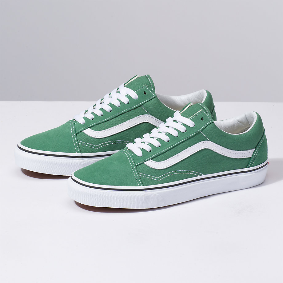 Vans Bayan Spor Ayakkabı Old Skool Koyu Yeşil/Beyaz | 75468-221